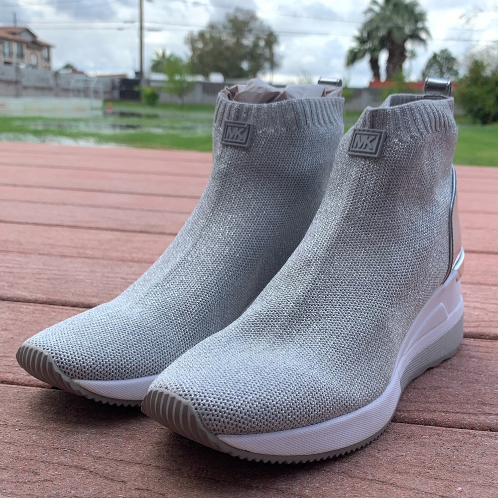 Silver Michael Kors Skylar high tops